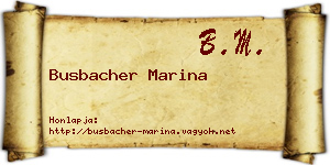 Busbacher Marina névjegykártya